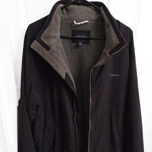 Lands' End Other - Men's Squall Jacket Land's End Jacket Fleece Lined Zip Pockets XL Black Jacket